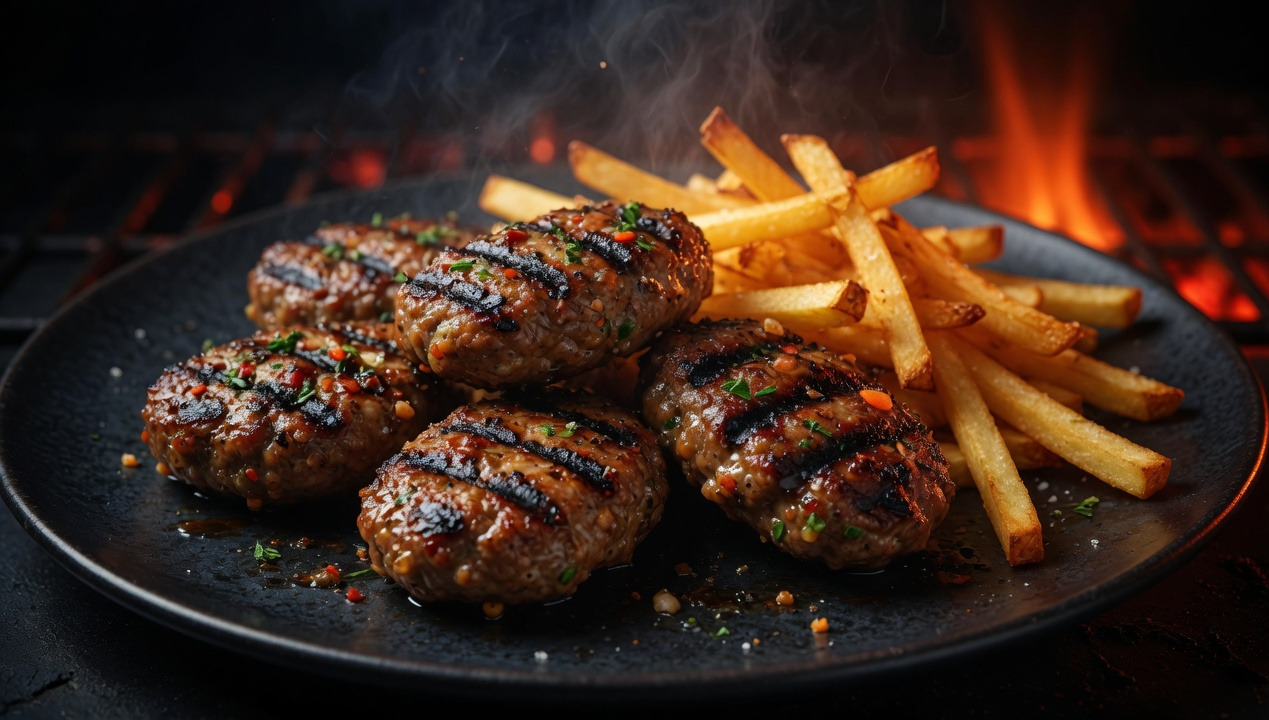 Hausköfte 5 Stk + Pommes